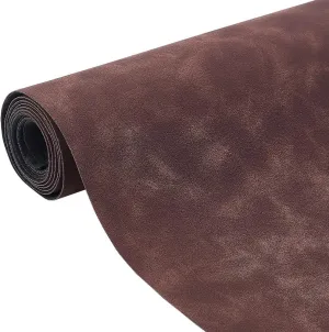 BENECREAT 59x13.7 Inches Suede Leather, Frosted Faux Leather Roll Brown Soft Faux Suede PU Suede Sheets Leatherette Fabric for DIY Projects, Photography Background Decorations