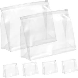 BESTYASH 6 Pcs Portable Makeup Bag Clear Organizer Pouches with Zipper Transparent Design for Easy Access Stylish Makeup Storage for Travel and Everyday Use