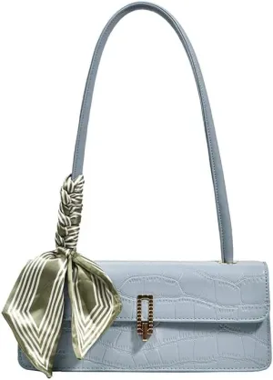Black Shoulder Bag for Women Small Bag with silk scarf Shoulder Hobo Handbag Fashionable Evening Clutch Purse