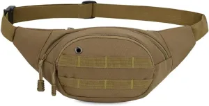 BraveHawk OUTDOORS Tactical Waist Bag, 900D Nylon Oxford Water-Resistant Outdoor EDC Fanny Pack Utility Waist Pouch Outdoor Bumbag (Khaki)