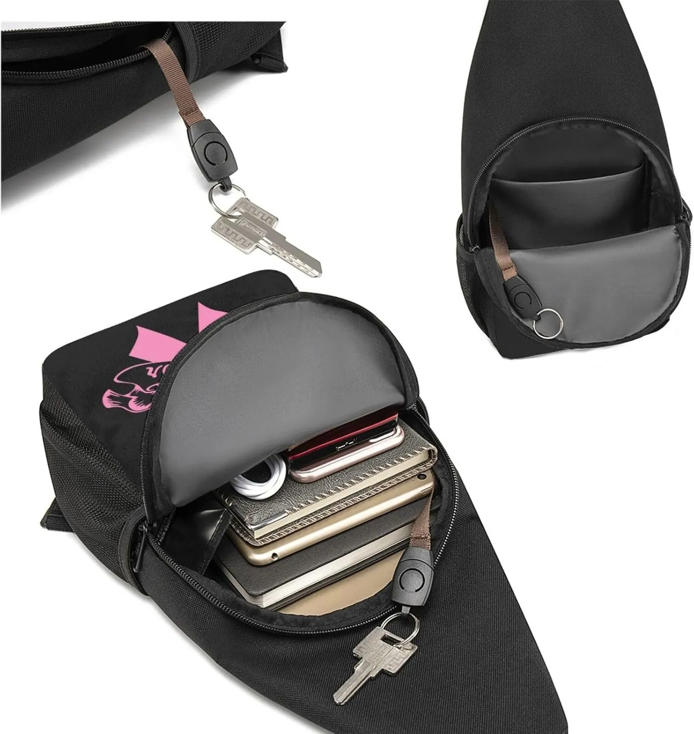 Breast Cancer Survivor Sling Bag Crossbody Backpack Shoulder Casual Daypack Bags for Men Women