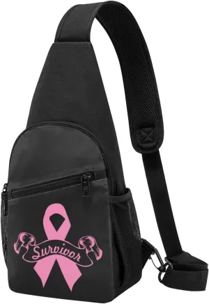 Breast Cancer Survivor Sling Bag Crossbody Backpack Shoulder Casual Daypack Bags for Men Women