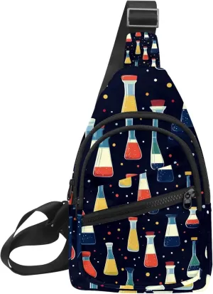 Bright and colorful chemical glassware (2) Sling Bag, Crossbody Sling Backpack Travel Hiking Chest Bag Daypack for Purses Shoulder Bag Women Men's