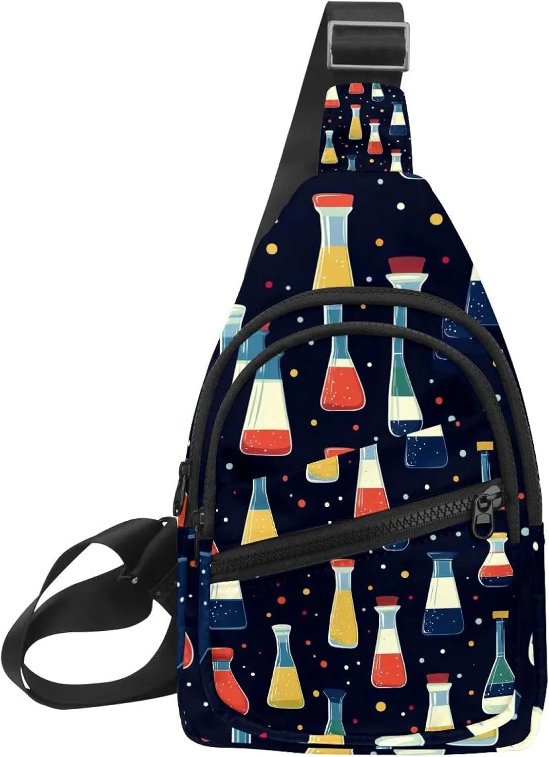 Bright and colorful chemical glassware (2) Sling Bag, Crossbody Sling Backpack Travel Hiking Chest Bag Daypack for Purses Shoulder Bag Women Men's