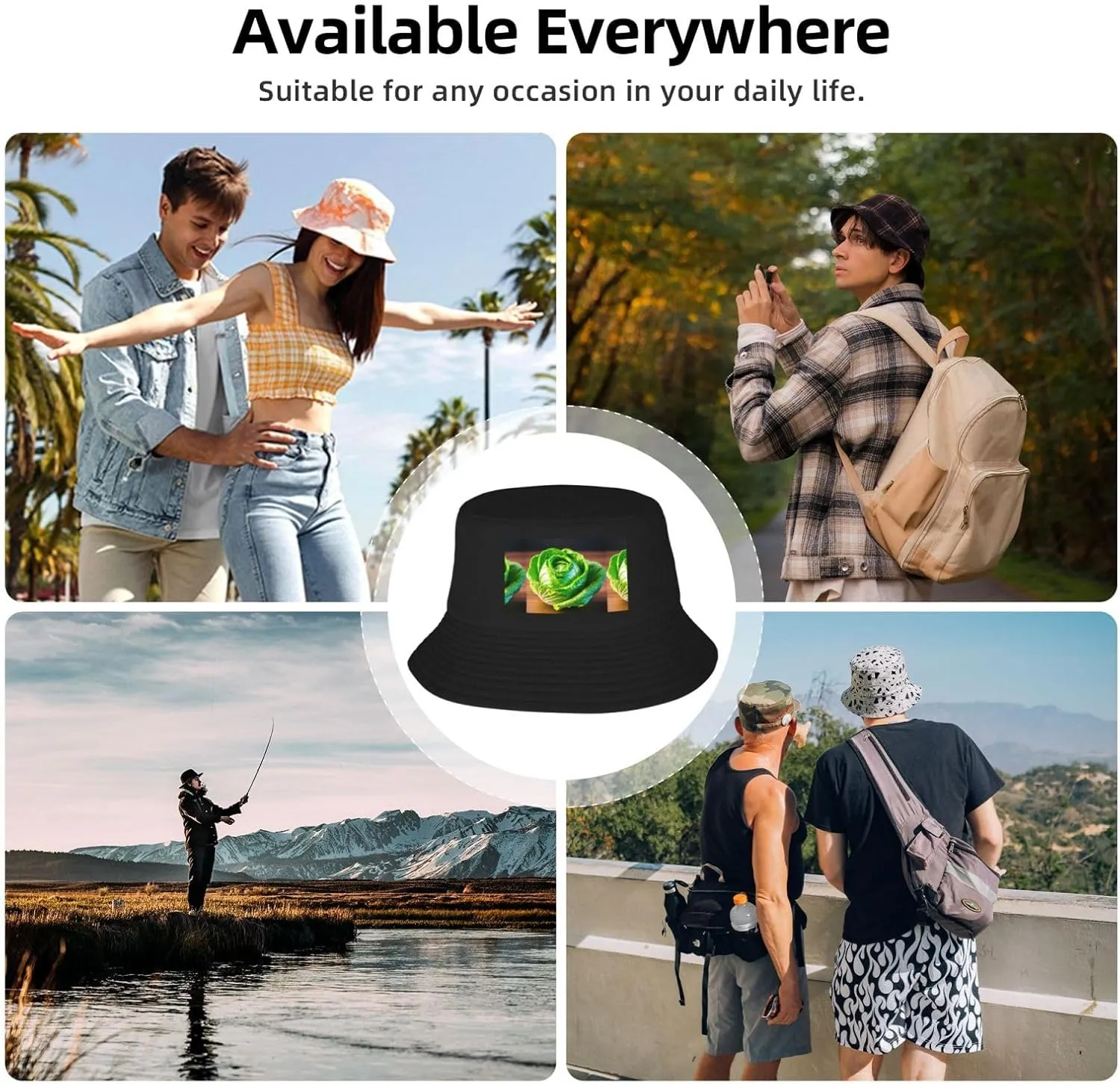 Bright Cabbage Summer Womens and Me Bucket Hats Packable Beach Sun Fisherman Hat Travel Hiking Hat