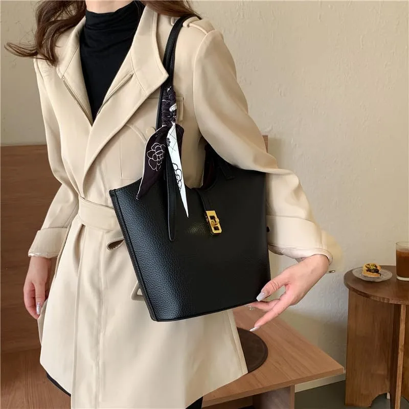 Bucket Bag For Women Vintage Bucket Purse Vegan Leather Tote Bag Shoulder Handbag