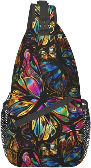 Butterfly Sling Backpack Chest Bag Crossbody Shoulder Bag Gym Cycling Travel Hiking Daypack For Men Women
