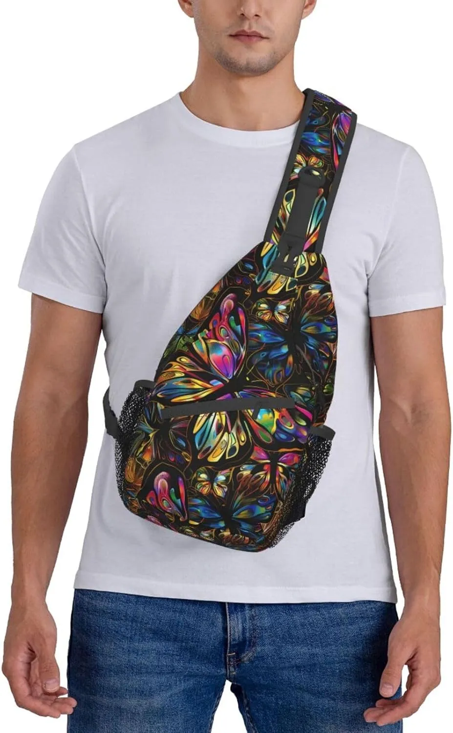 Butterfly Sling Backpack Chest Bag Crossbody Shoulder Bag Gym Cycling Travel Hiking Daypack For Men Women