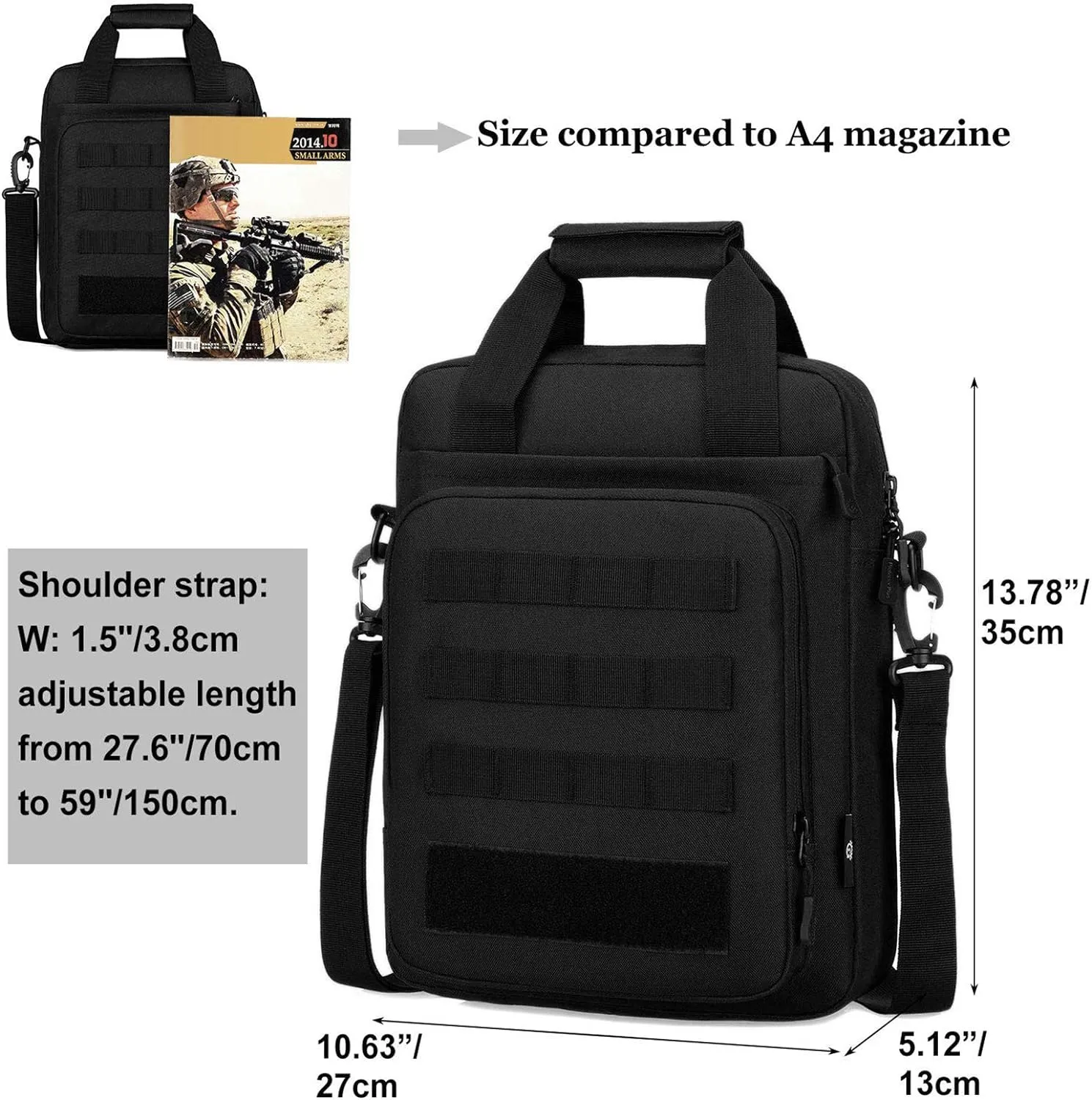 CamGo Tactical Briefcase Heavy Duty Military Shoulder Messenger Bag Lightweight Mens Handbag
