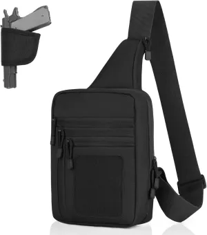 CamGo Tactical Sling Bag Military EDC Crossbody Pack Small Shoulder Bag with Concealed Carry Holster for Hunting Shooting
