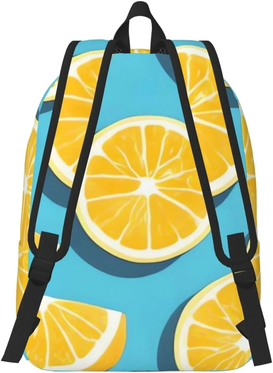 Canvas Backpack for Men Women Laptop Backpack Lemon wedges Rucksack Lightweight Canvas Daypack