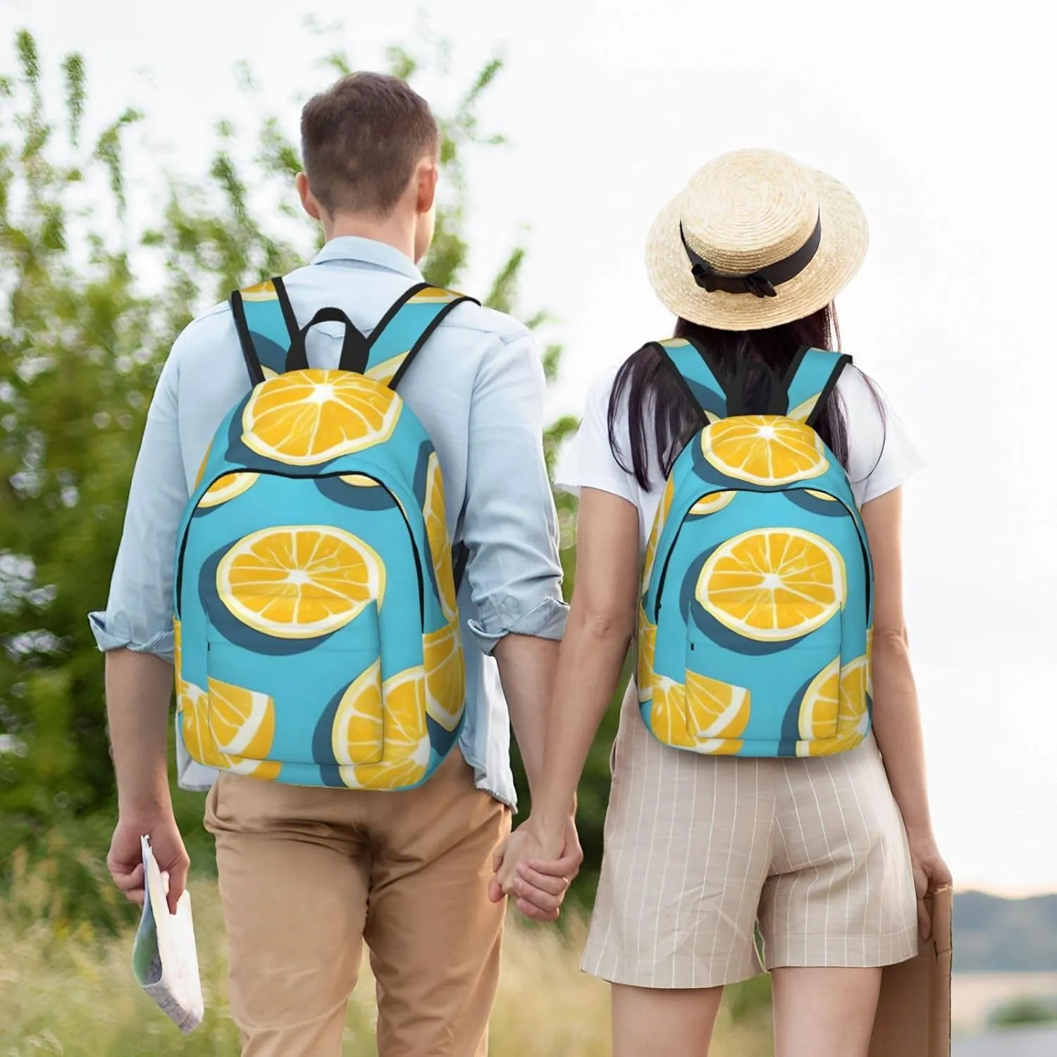 Canvas Backpack for Men Women Laptop Backpack Lemon wedges Rucksack Lightweight Canvas Daypack