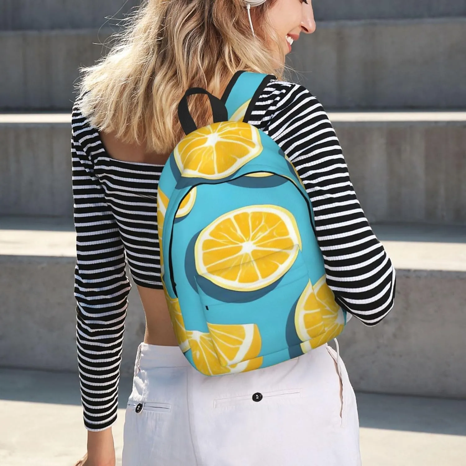 Canvas Backpack for Men Women Laptop Backpack Lemon wedges Rucksack Lightweight Canvas Daypack