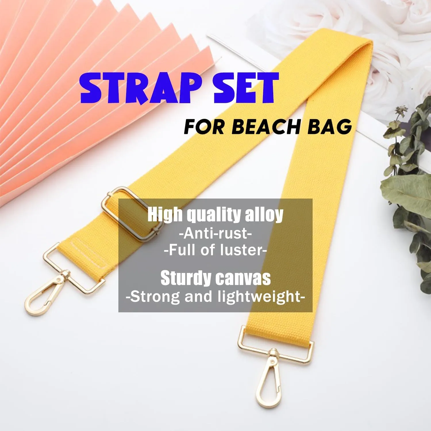Canvas Bag Strap for Bogg Bag Accessories, 2" Width 28-52" Length Adjustable Canvas Strap for Beach Bag, Cyan