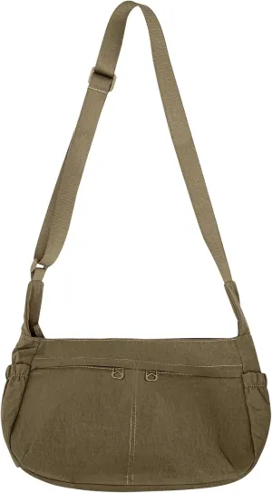 Canvas Crossbody Bag for Women, Shoulder Bag with Pockets, Casual Travel Messenger Bag
