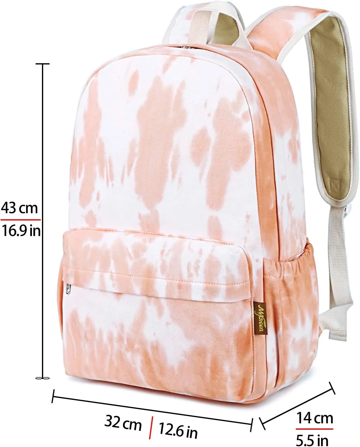 Canvas School Bag Backpack Ranibow Style Unisex Canvas Zip Backpack College Bag for Teens Girls Casual Travel Daypack