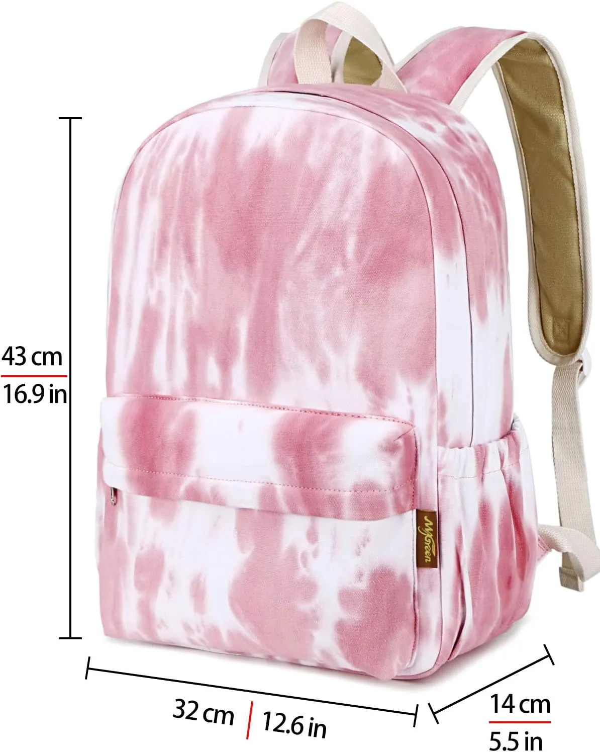 Canvas School Bag Backpack Ranibow Style Unisex Canvas Zip Backpack College Bag for Teens Girls Casual Travel Daypack