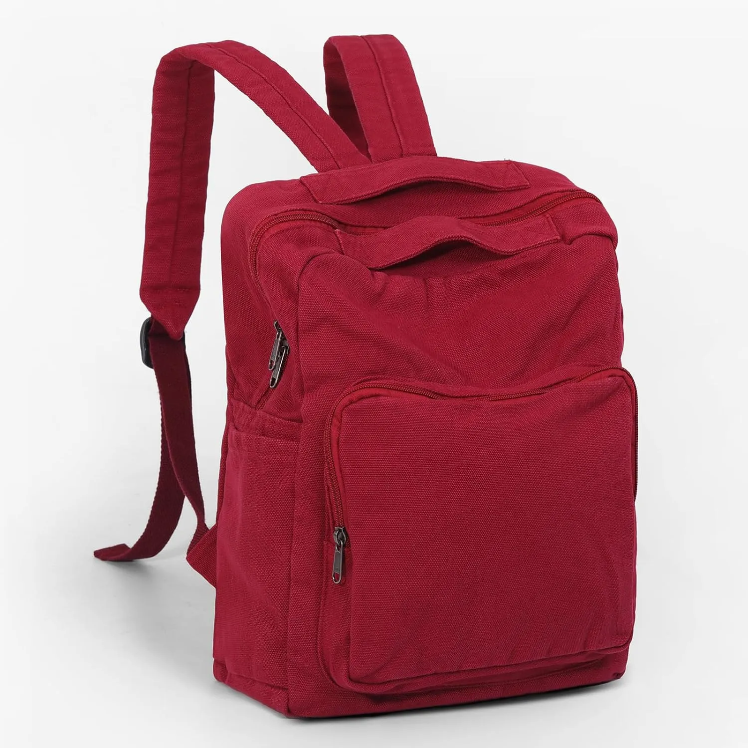 Canvas Small Backpack Purse for Women Cute Aesthetic Red Mini Backpack for Teen Girls Ladies Vintage School Bookbag Purse