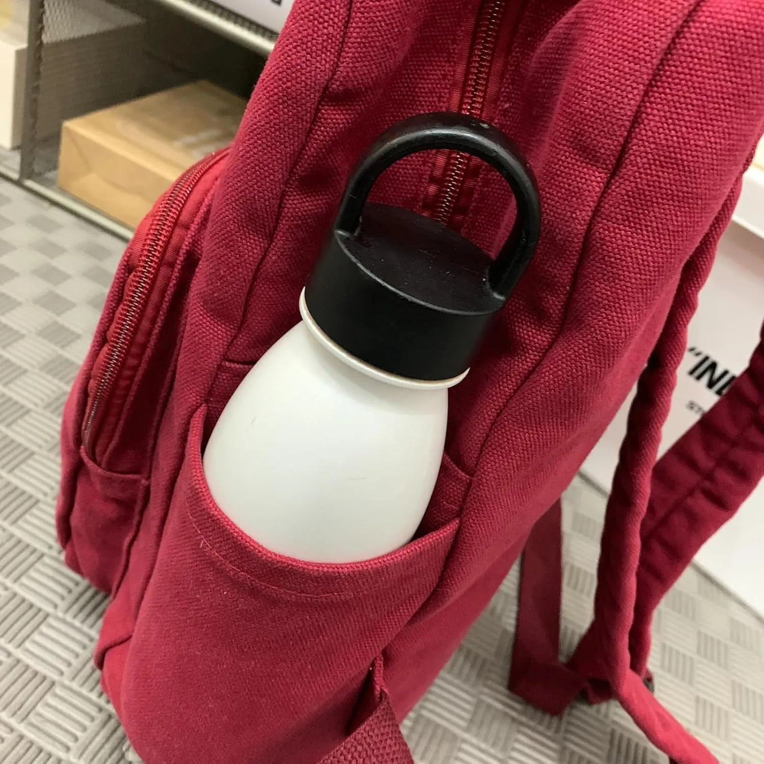 Canvas Small Backpack Purse for Women Cute Aesthetic Red Mini Backpack for Teen Girls Ladies Vintage School Bookbag Purse