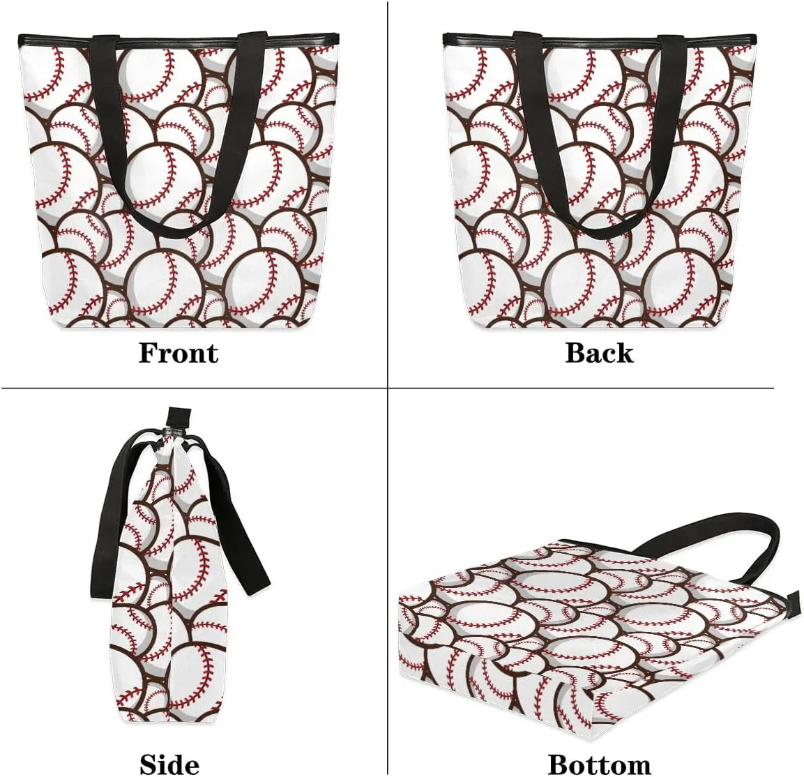 Canvas Tote Bag for Women with Zipper Large Capacity Bags with Inner Pocket Beach Bags Reusable Grocery Tote Bags