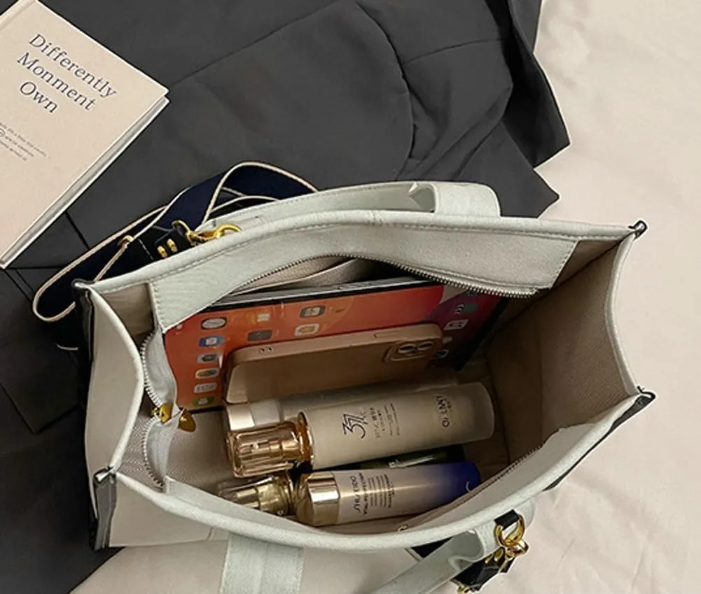 Canvas Tote Bag Women Large Denim Shoulder Bag Vintage Satchels Cute Hobo Bags Work Travel College Casual Tote Handbag