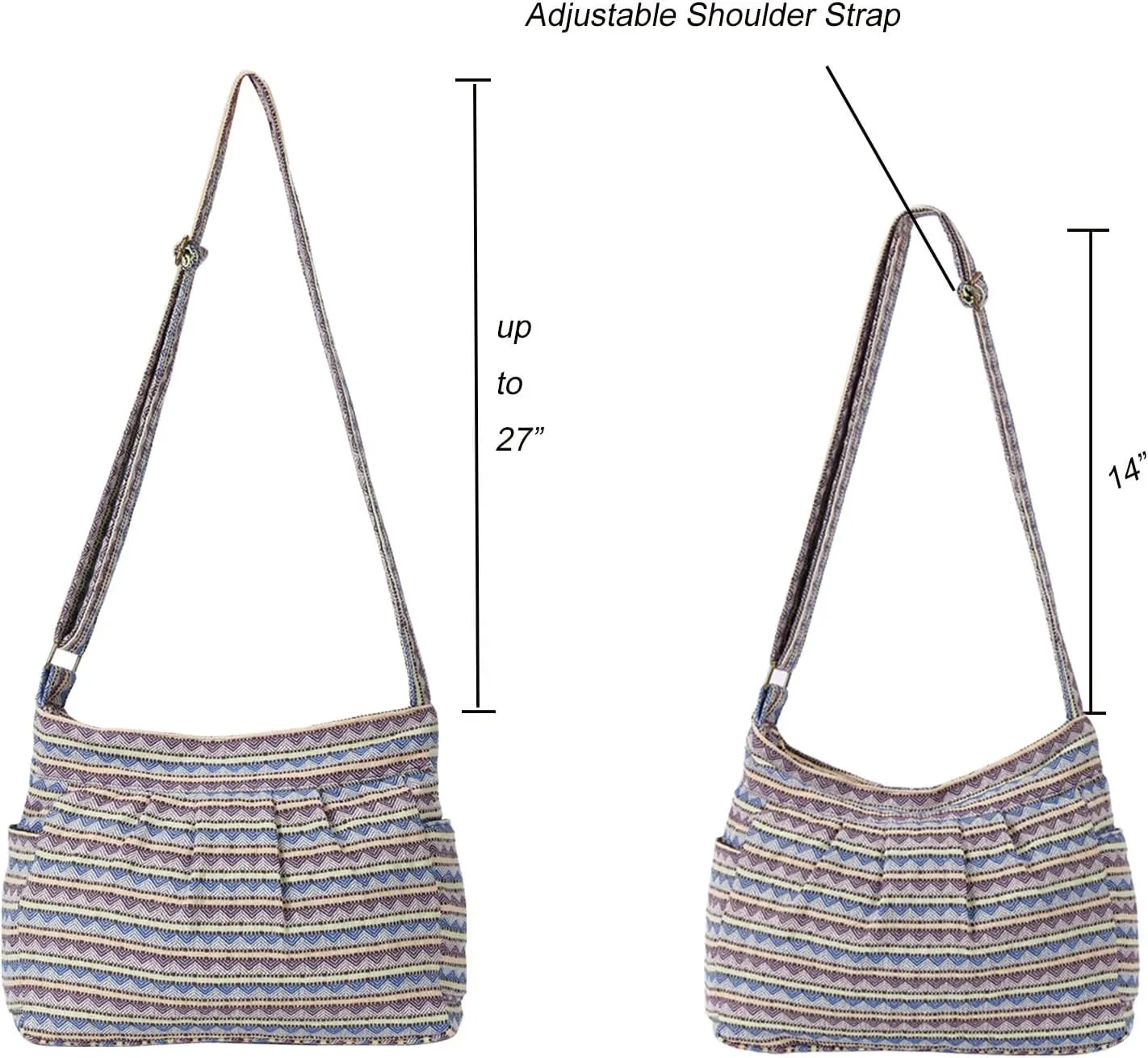Casual Large Durable Fabric CrossBody Hobo Shoulder Messenger Travel Purse Wallet Handbag Tote Bag