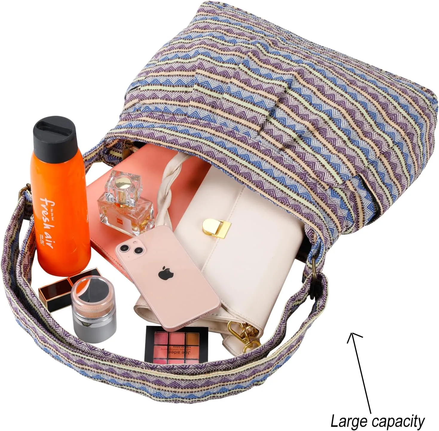 Casual Large Durable Fabric CrossBody Hobo Shoulder Messenger Travel Purse Wallet Handbag Tote Bag