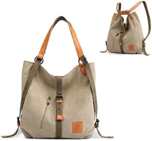 Cayla 3 Ways Canvas Purses Handbags Totes Shoulder Bag Backpack Hobo For Women