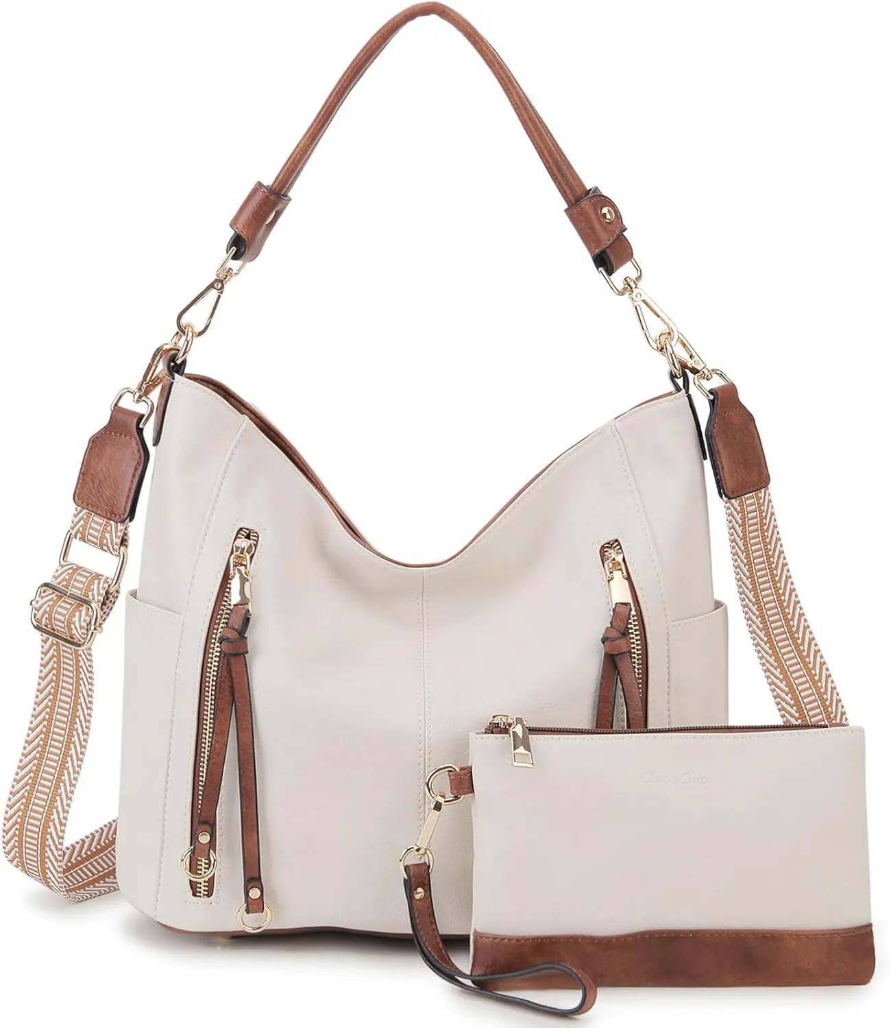 Chase Chic Hobo Bag for Women, PU Ladies Purse Handbags Trendy Crossbody Shoulder Bucket Bag for Work,Travel