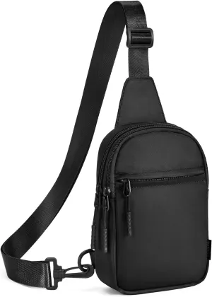 CHOLISS Small Crossbody Bags for Women and Men, Sling Backpack Travel Bag Nylon, Black