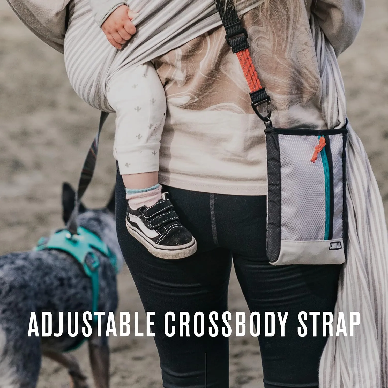 Chums Indio Sling Bag - Compact Nylon Crossbody Bag for Everyday Adventures - Purse w/Removable & Adjustable Straps - Travel Essential for Hiking, Camping, & More - Lime Green/Meadow Green