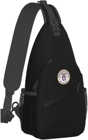 Civil Air Patrol Logo Sling Bag for Men, Small Crossbody Sling Bags, Mini Water Resistant Shoulder Daypack for Travel, Anti Thief Chest Bag for Hiking