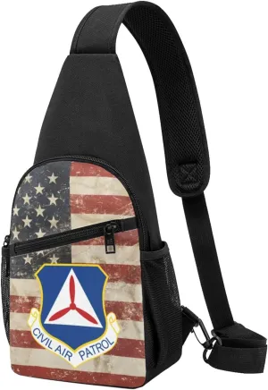 Civil Air Patrol Sling Bag Crossbody Backpack Shoulder Casual Daypack Bags for Men