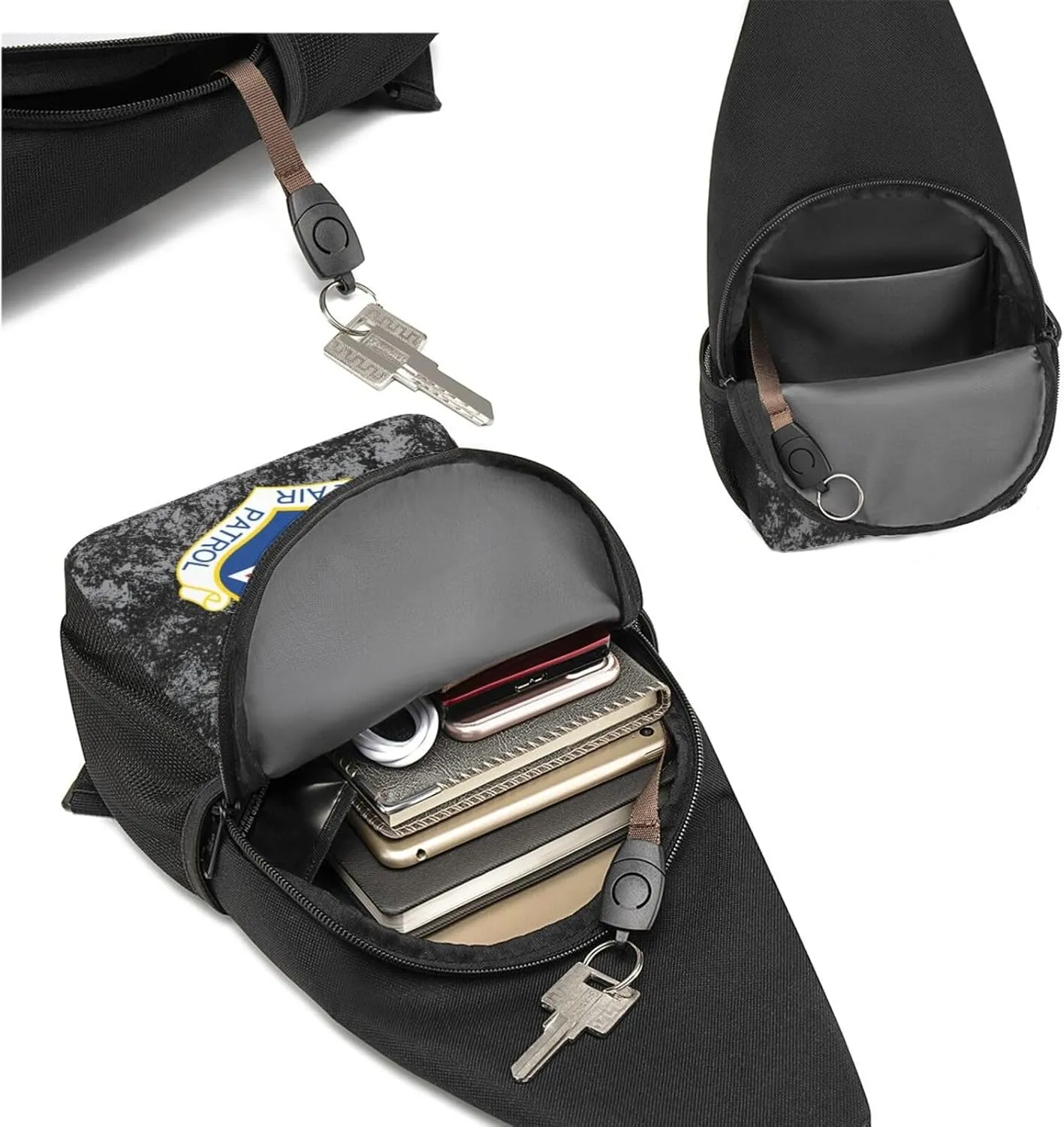 Civil Air Patrol Sling Bag Crossbody Backpack Shoulder Casual Daypack Bags for Men