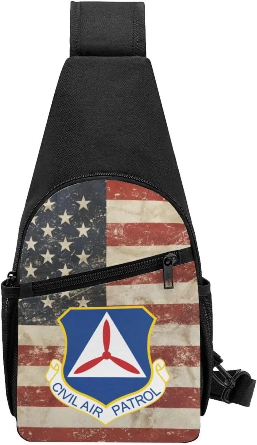Civil Air Patrol Sling Bag Crossbody Backpack Shoulder Casual Daypack Bags for Men