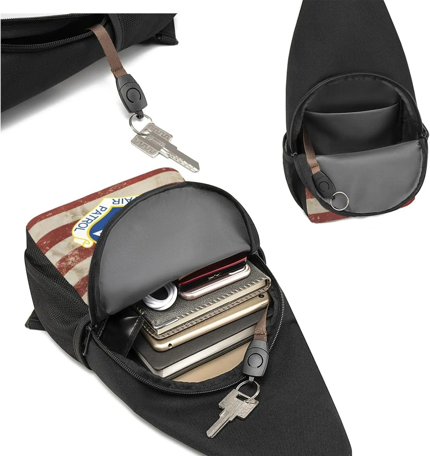Civil Air Patrol Sling Bag Crossbody Backpack Shoulder Casual Daypack Bags for Men