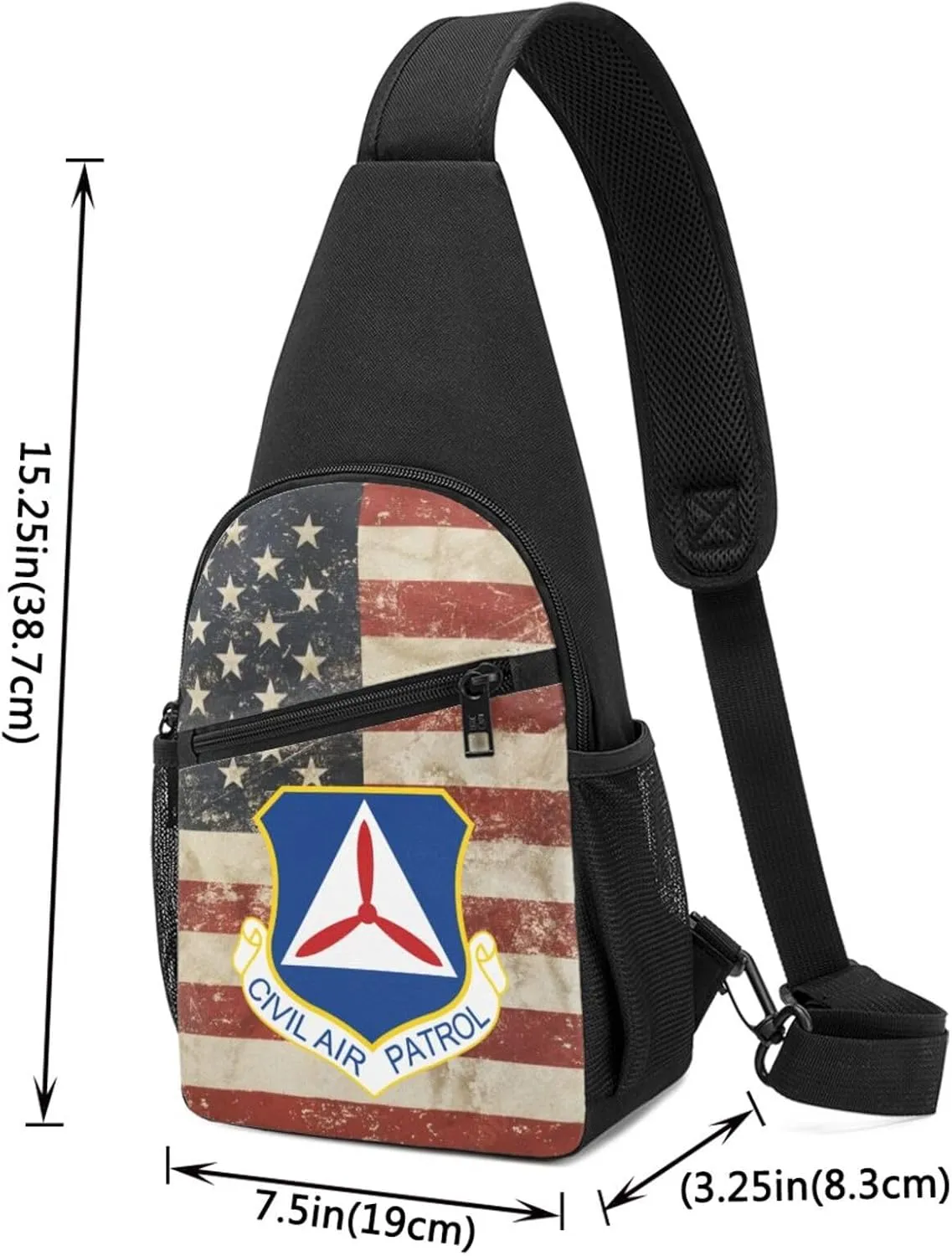Civil Air Patrol Sling Bag Crossbody Backpack Shoulder Casual Daypack Bags for Men