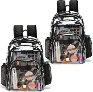 Clear Backpack, Clear Bag Stadium Large See Through Bookbag Heavy Duty PVC Transparent Backpacks for School