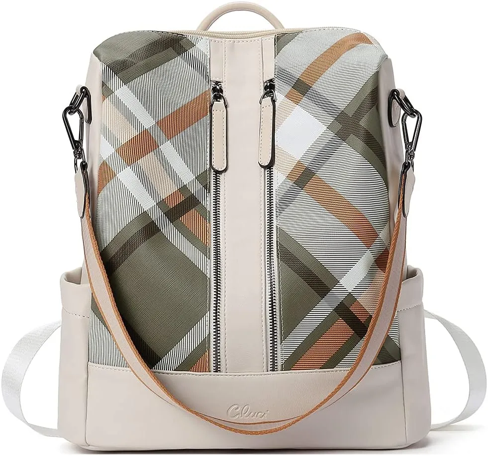 CLUCI Leather Backpack Purse for Women Convertible Large Travel Ladies Designer Fashion Casual College Shoulder Bag