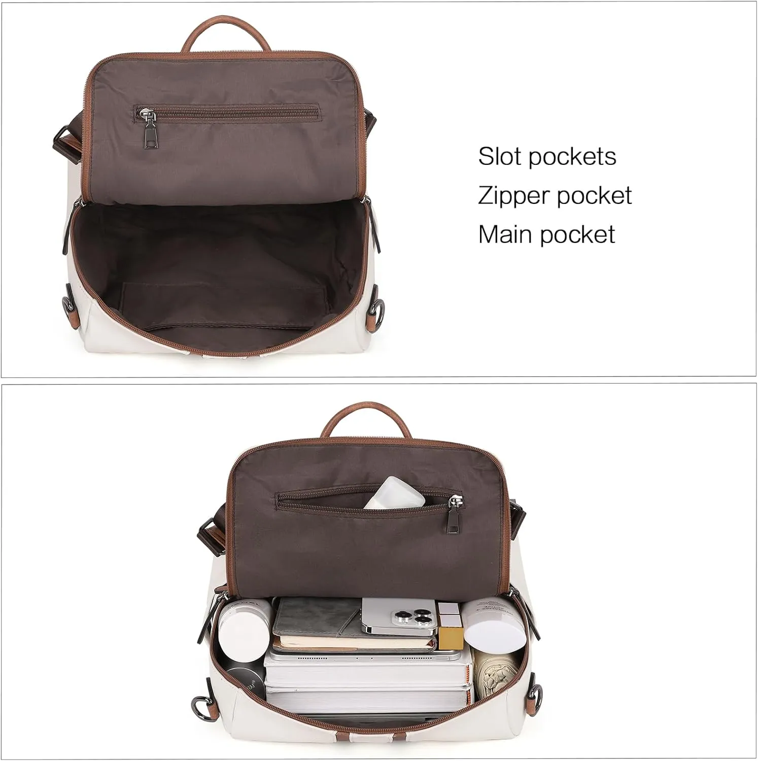 CLUCI Leather Backpack Purse for Women Convertible Large Travel Ladies Designer Fashion Casual College Shoulder Bag