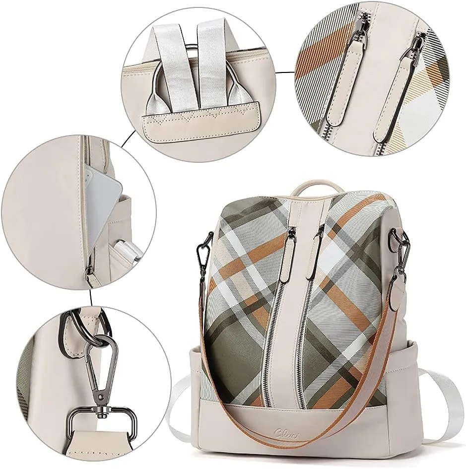 CLUCI Leather Backpack Purse for Women Convertible Large Travel Ladies Designer Fashion Casual College Shoulder Bag