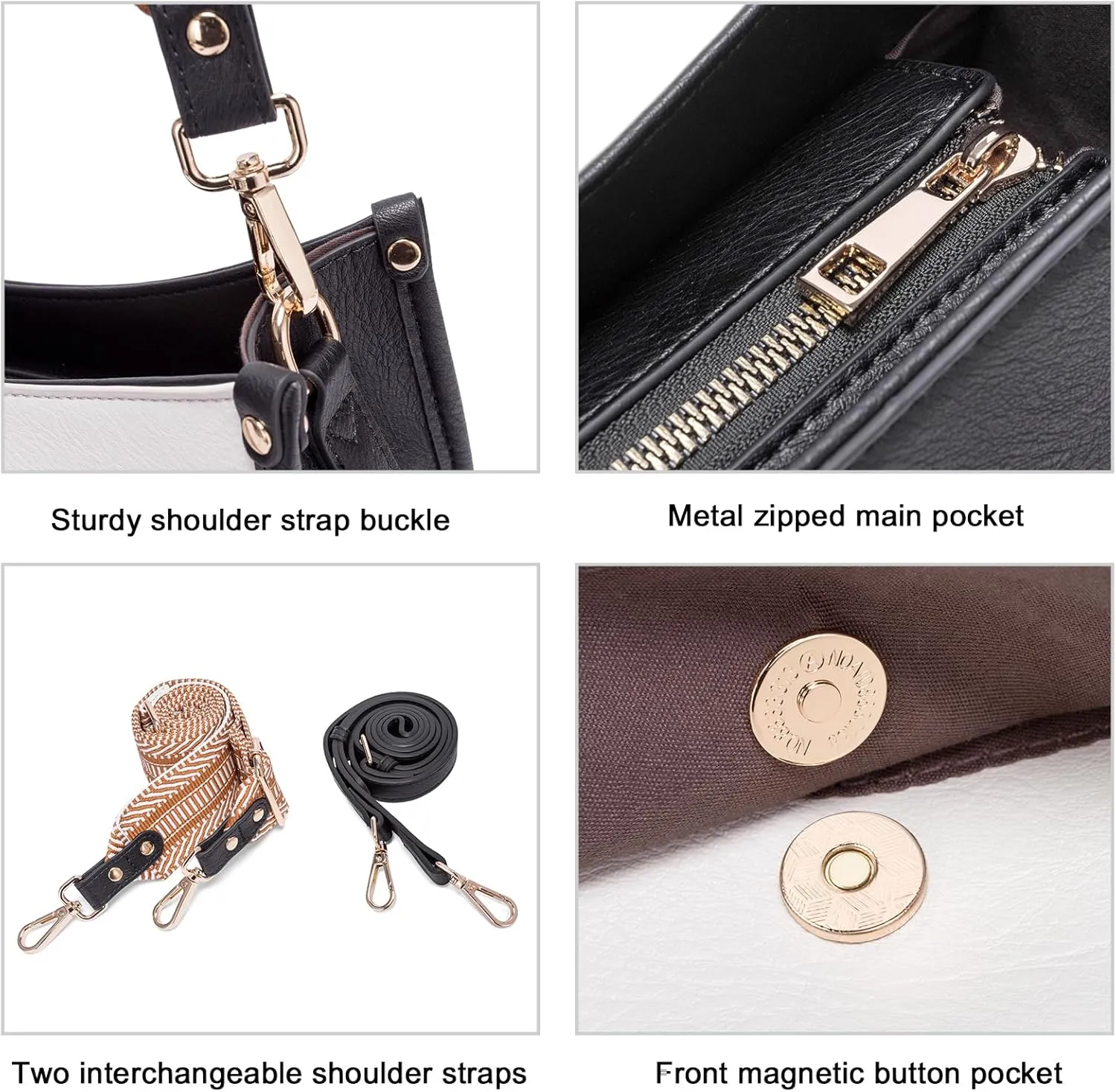 CLUCI Purses for Women, Vegen Leather Crossbody Bags for Woman Trendy, 2PCS Hobo Handbag with 2 Adjustable Guitar Strap