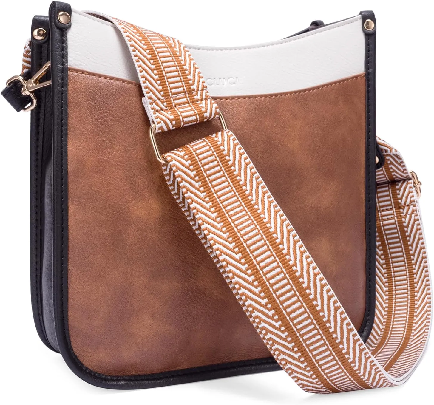 CLUCI Purses for Women, Vegen Leather Crossbody Bags for Woman Trendy, 2PCS Hobo Handbag with 2 Adjustable Guitar Strap