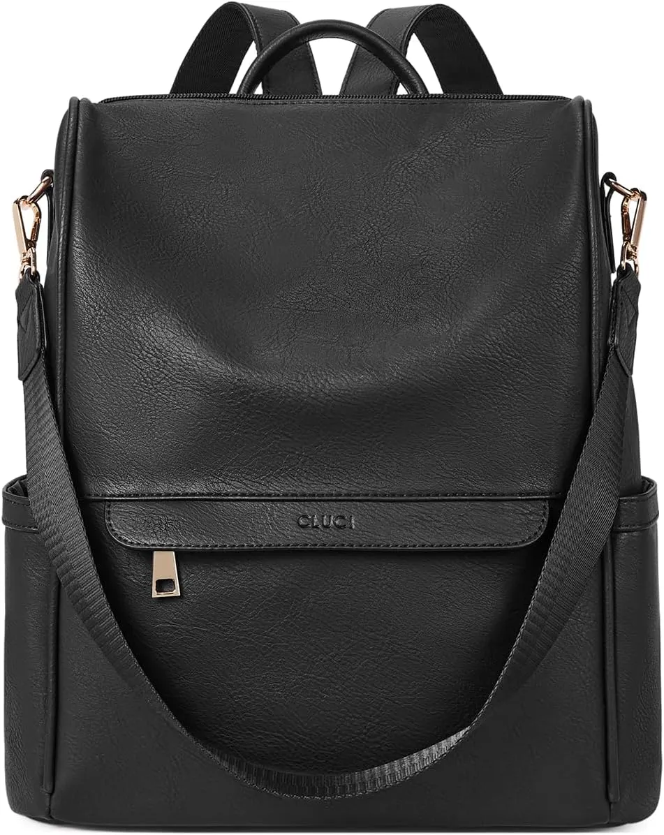 CLUCI Womens Backpack Purse Leather Anti-theft Large Fashion Designer Travel Bag Ladies Shoulder Bags