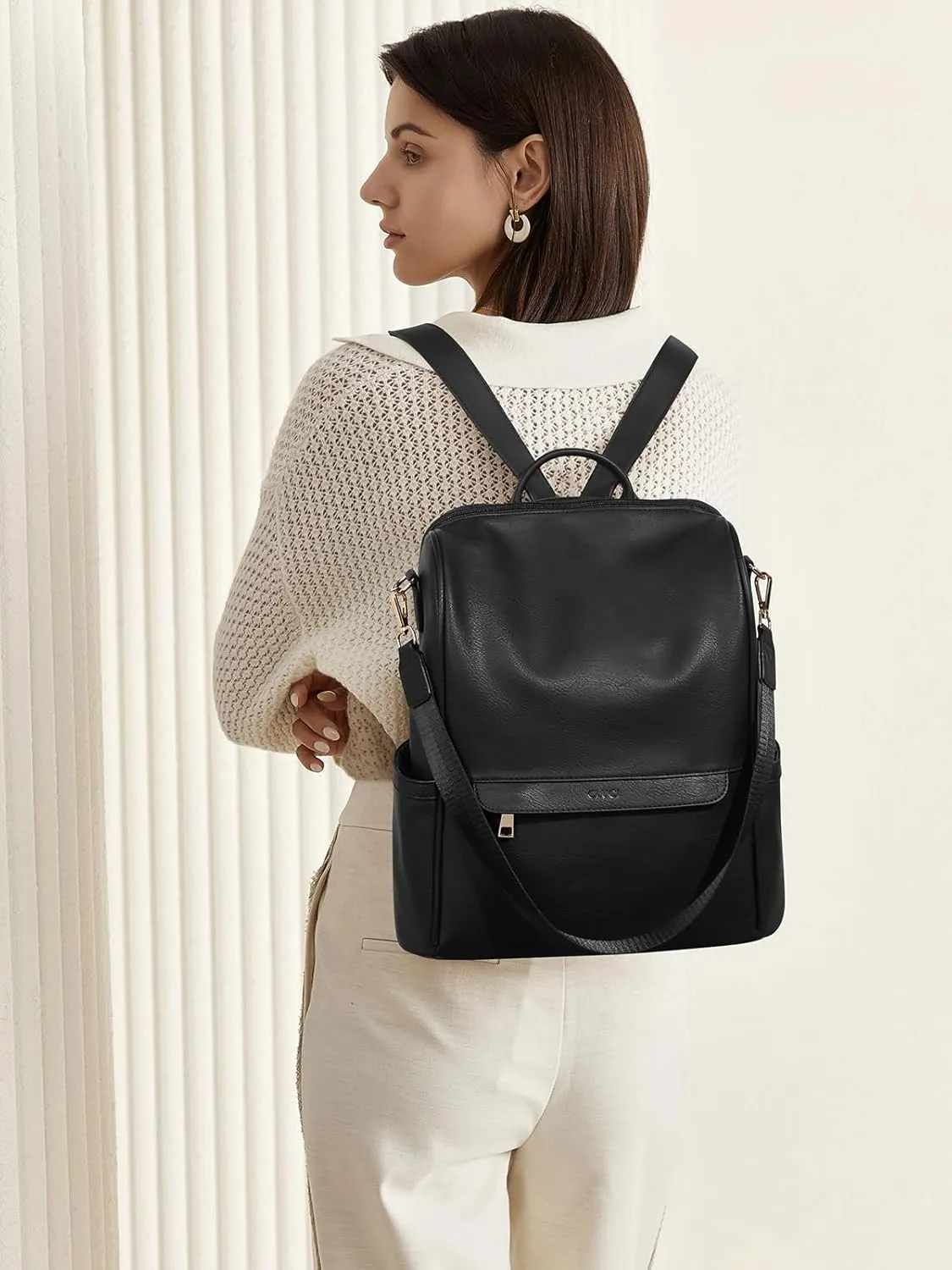 CLUCI Womens Backpack Purse Leather Anti-theft Large Fashion Designer Travel Bag Ladies Shoulder Bags