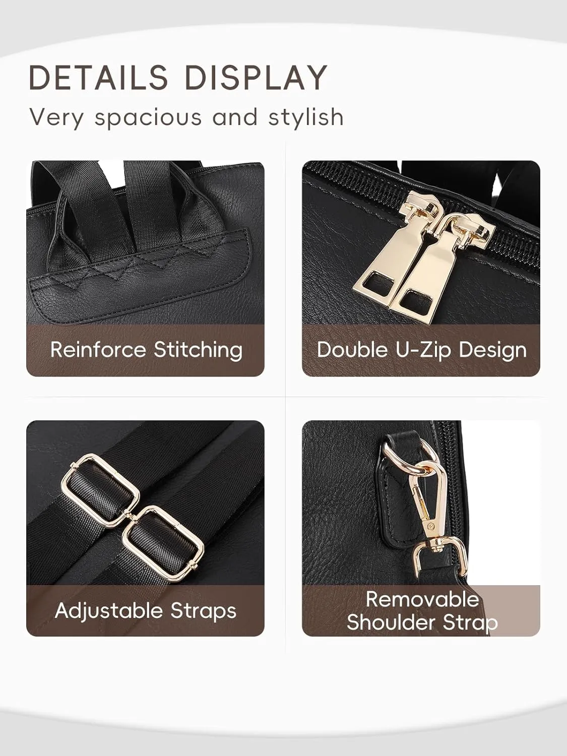 CLUCI Womens Backpack Purse Leather Anti-theft Large Fashion Designer Travel Bag Ladies Shoulder Bags