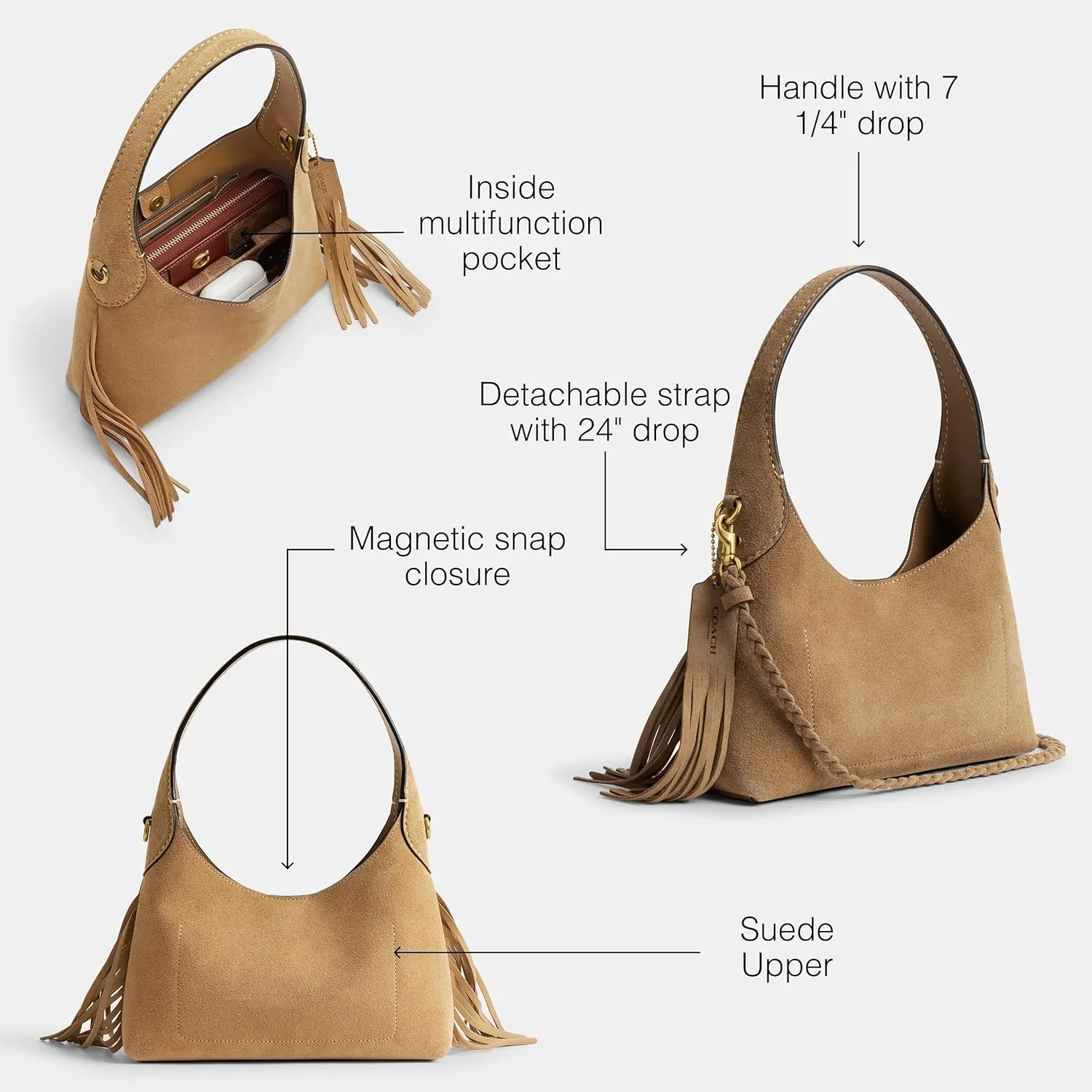 Coach Brooklyn Shoulder Bag 23 with Fringe