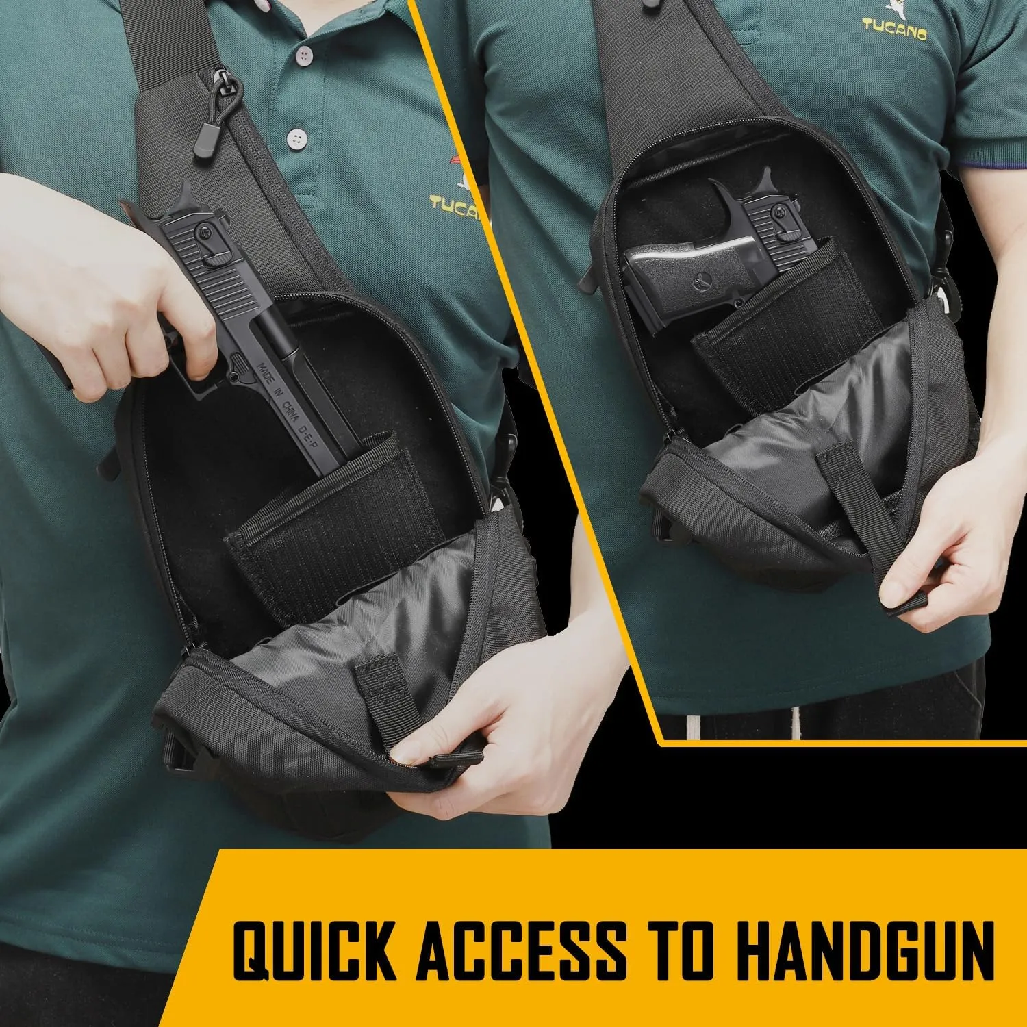 Concealed Carry Crossbody Gun Bag for Men, Ccw Sling Bag Tactical Shoulder Chest Pack Range Bags for Handguns