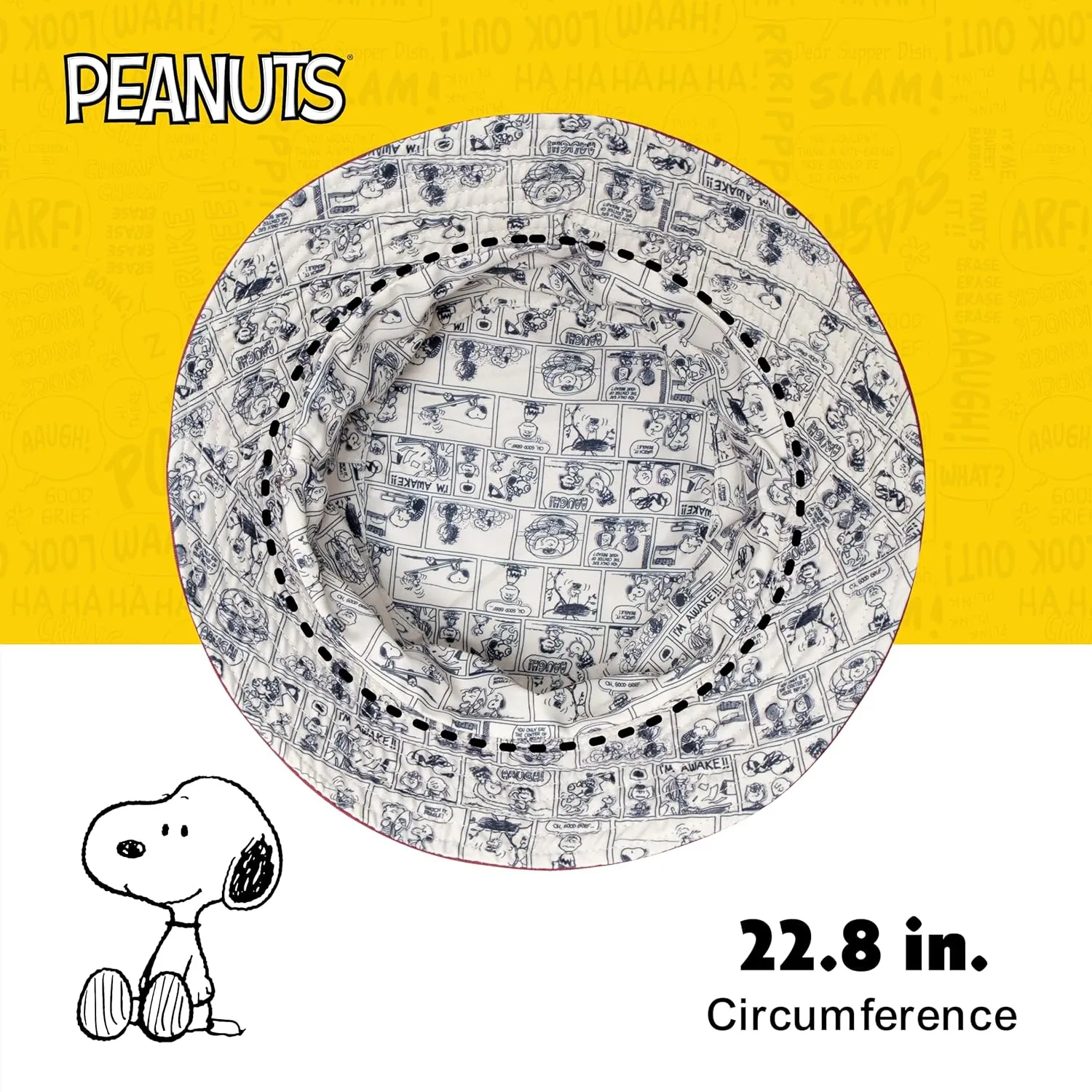 Concept One Women's Peanuts Sleeping Snoopy Denim Adult Bucket Hat
