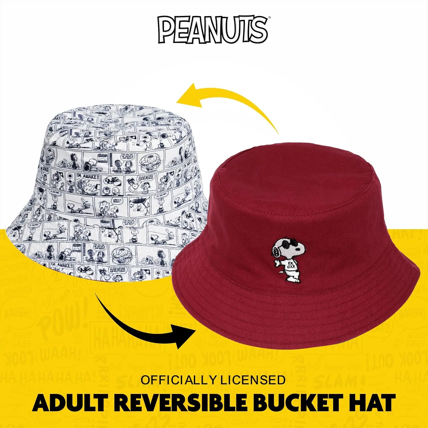 Concept One Women's Peanuts Sleeping Snoopy Denim Adult Bucket Hat